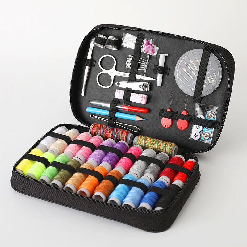 Kit de costura para mamá Abuela Mujeres Hombres Adultos Niños Adolescentes Principiantes Niños Viajero, Suministros de costura portátiles Accesorios: Gris claro