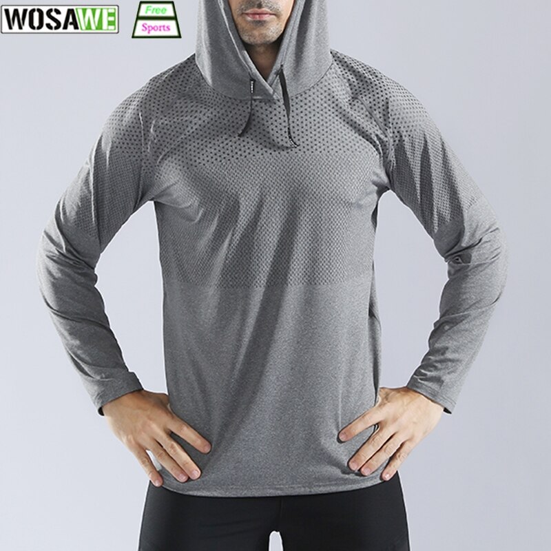 BARBOK Men's Sports Hoodie Sweatshirt T-shirt Long sleeve Quick-drying Elastic Gym Exercise Clothes Running Jogging Sport Wear