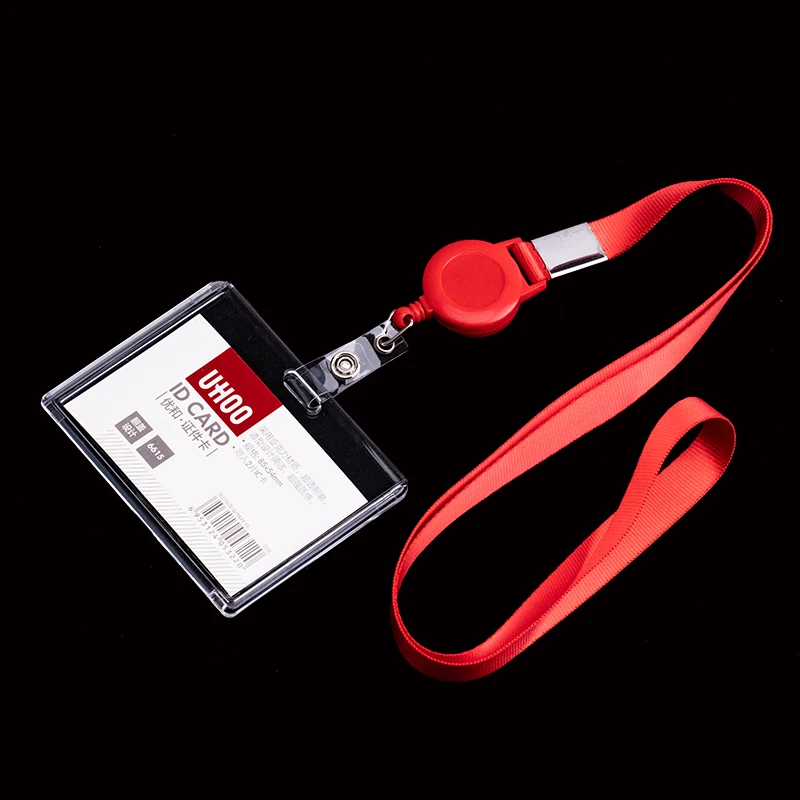 Etiqueta de identificación Horizontal Vertical de plástico duro transparente, acceso a tarjeta de trabajo de empleado, funda, funda, soporte para insignia: Marrón oscuro