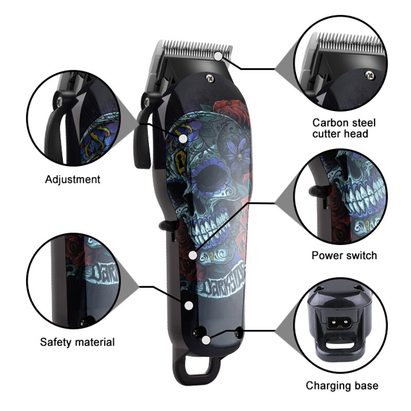 Cortadora de pelo Kemei inalámbrica, cortadora de pelo para hombres, cortadora de pelo eléctrica potente para Barba, batería de litio de 100v-240v
