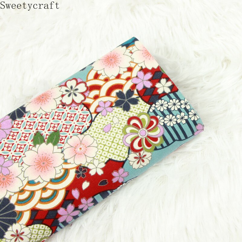 Tela de algodón 100% de 110x45cm de grosor, tejido con estampado de flores para manualidades, costura hecha a mano, retales, costura, decoración para ropa
