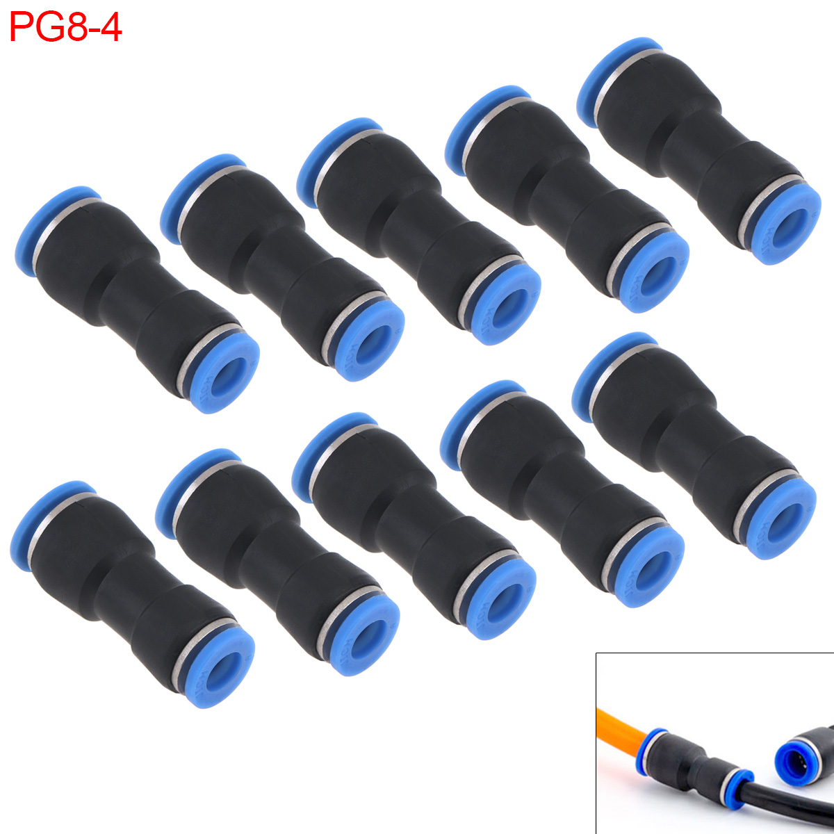 Conector de tubo neumático, accesorios rápidos de aire, acoplador de manguera de empuje de agua, 10 piezas, 4mm, 6mm, 8mm, 12mm, 14mm
