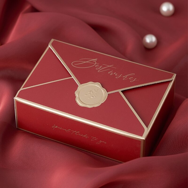 10 stücke retro Rosa Hochzeit Zucker Schokolade Kasten Hochzeit Bevorzugt Süßigkeit Kasten Partei Liefert Verpackung Boxen: rot