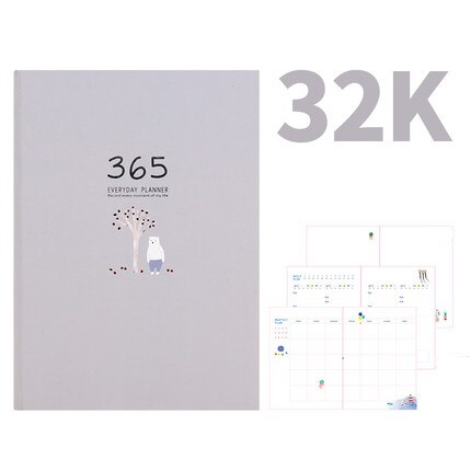 Cute Stationery Notebook 365 Planner Kawaii A5 Weekly Monthly Daily Diary Planner 2022 Notebooks or Journals School Supplies: 2