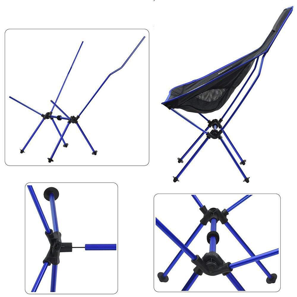 Ultralette sammenklappelig lejrstol strand letvægtsstol udendørs vandreture fiskeri sæde måne stol møbler