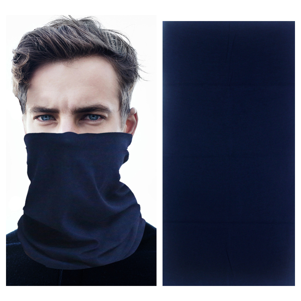 Solid Bandana Scarf Headband Hiphop Hijab Seamless Tubular Soft Multi Functional Magic Bandanas Tube Ring Scarf: S006 Navy blue
