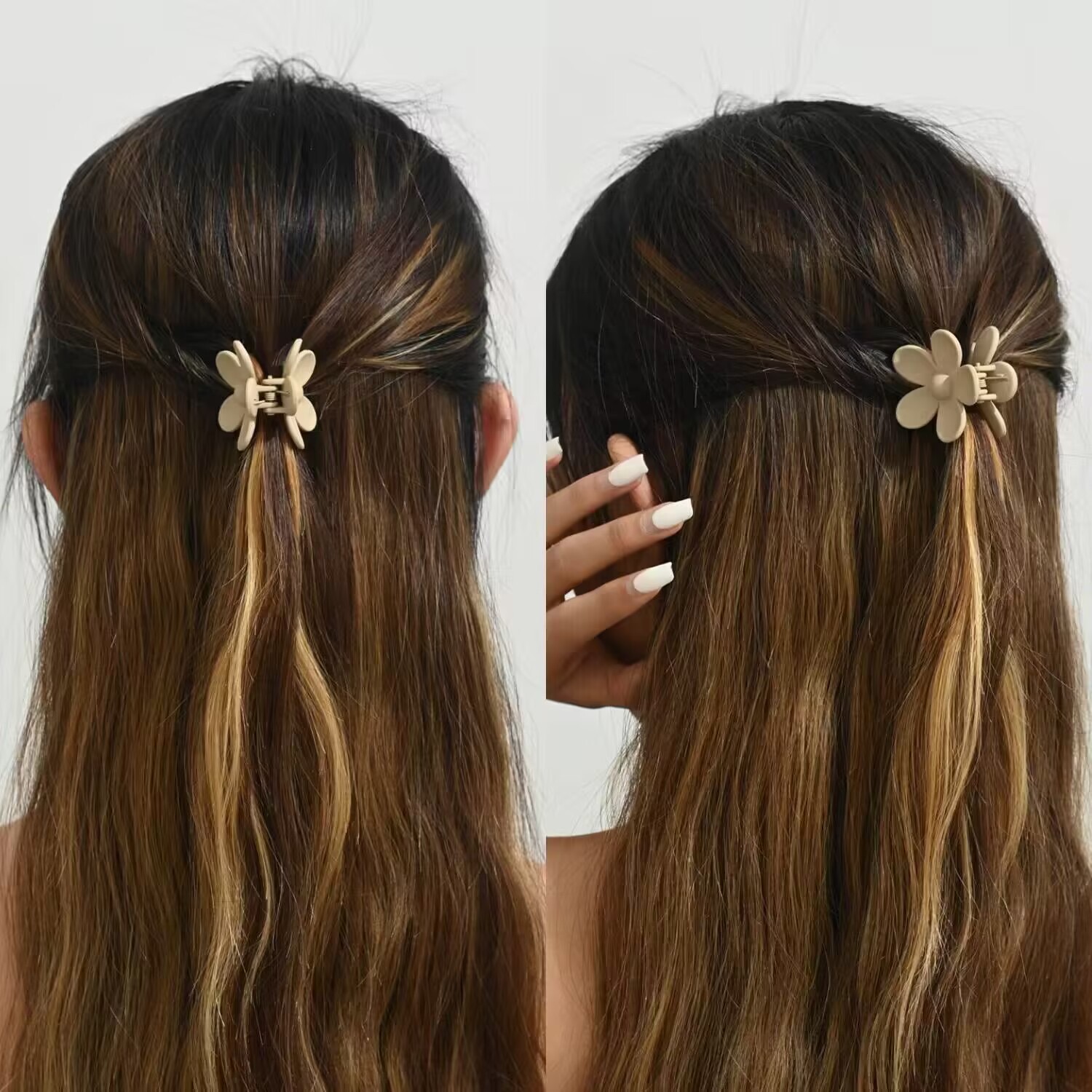 6 uds nueva pinzas para el cabello de flores para mujer pinzas para el cabello pequeñas pinzas de cangrejo cola de caballo esmerilada Clip de tiburón tocado accesorios para el cabello