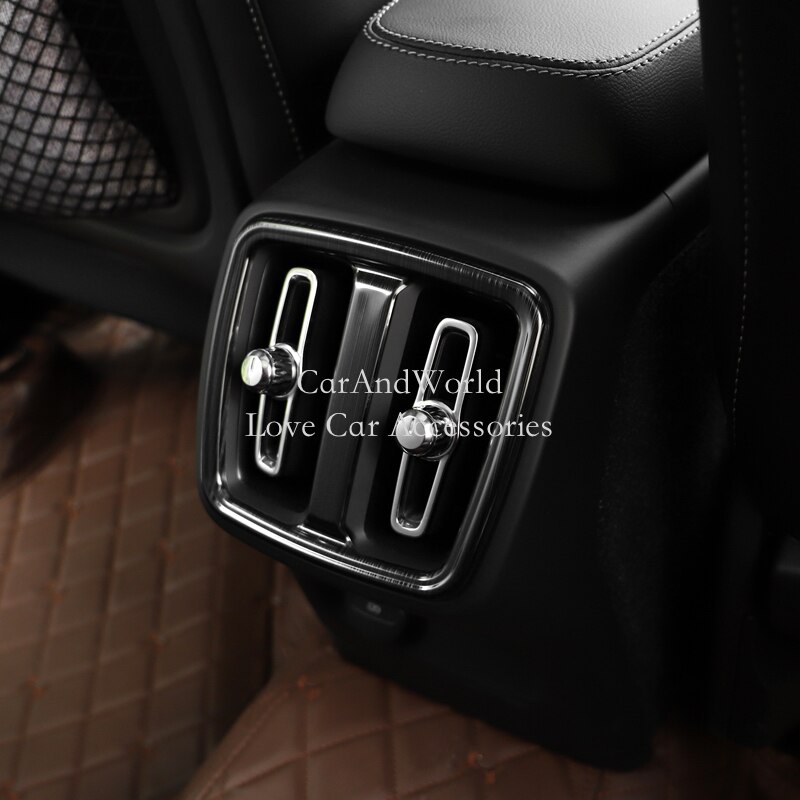 Panneau de ventilation et garniture de la climatisation | Pour Volvo XC40 rangée arrière en acier inoxydable, garniture du cadre de moulage, accessoire de voiture