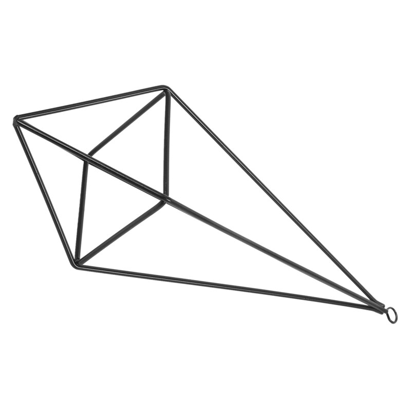 Moderna di Arte Rustica Stile Freestanding ferro Appeso Tillandsia Aria Pianta Rack Holder Nero 10.2 Pollici Altezza Quadrilatero Pyrami