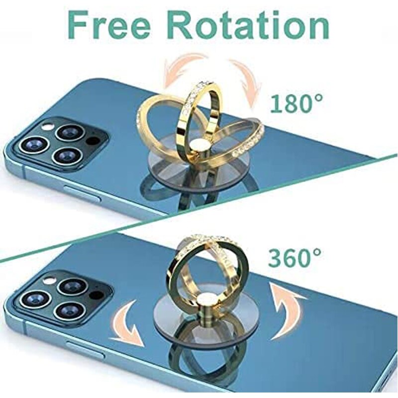 Diamentowy uchwyt na telefon komórkowy stojak przezroczysty uchwyt na palce wyczyść 360 ° stopni obrót Kickstand kompatybilny iphone