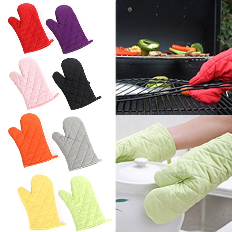 Ovenwanten met hoge temperatuur, katoenen isolatie, dikke 1pc keukenbenodigdheden, magnetron handschoenen, effen