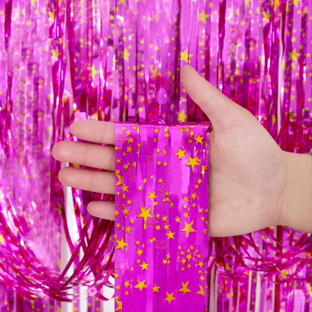 Rideau à paillettes de 2m de long, 1 pièce, décorations de fête d'anniversaire, arrière-plan mural scintillant, décoration de mariage: Bourgogne