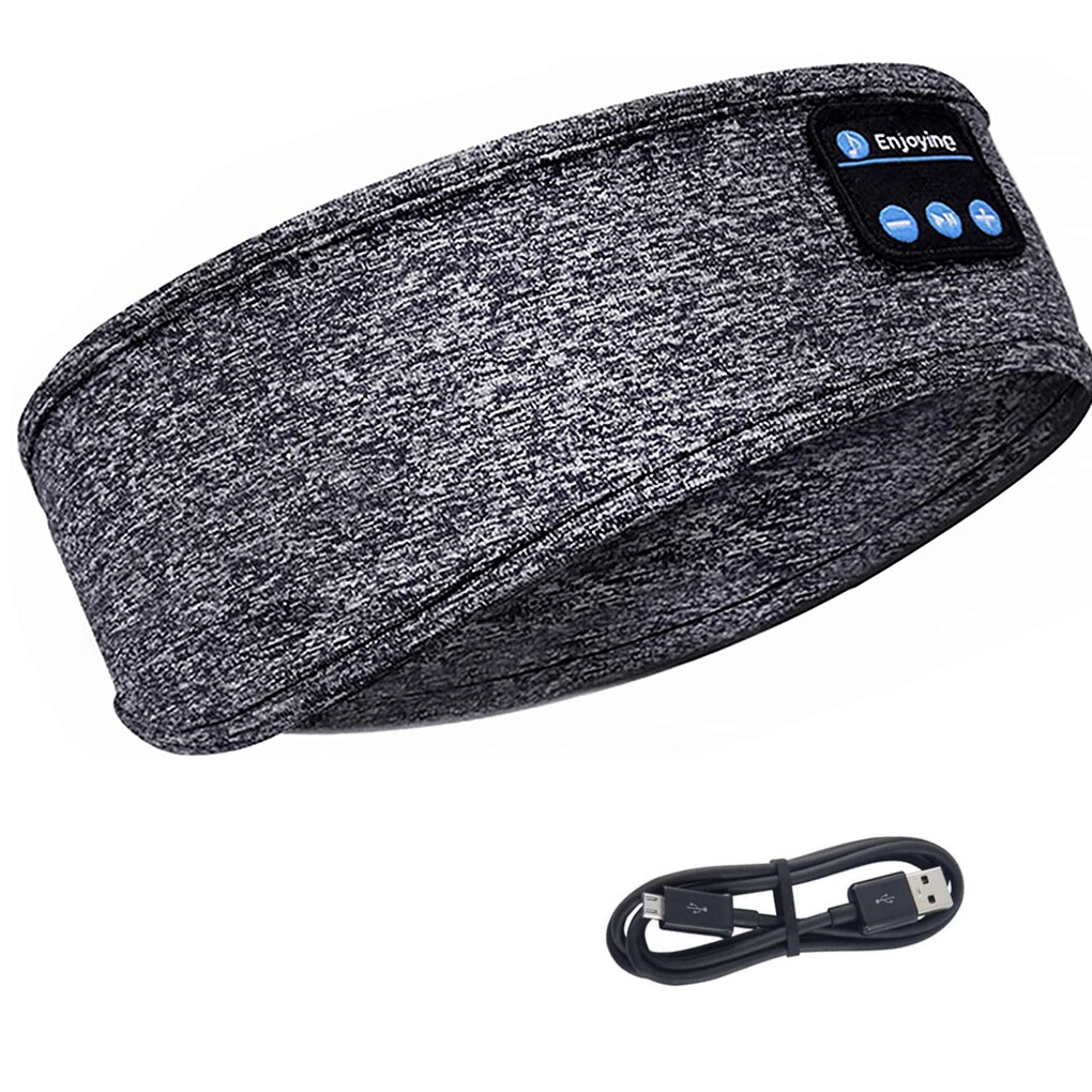 Fascia Bluetooth 5.0 Sport USB musica Wireless Running Head Band Sleeping Head Wear, nero/grigio: Grigio