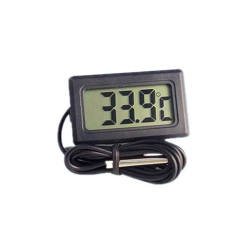 Medidor de temperatura para coche, medidor Digital LCD de-50 a 110 grados centígrados, medidores de temperatura del agua, piezas de coche, Sensor de temperatura, piezas de automóviles: Black 3m line