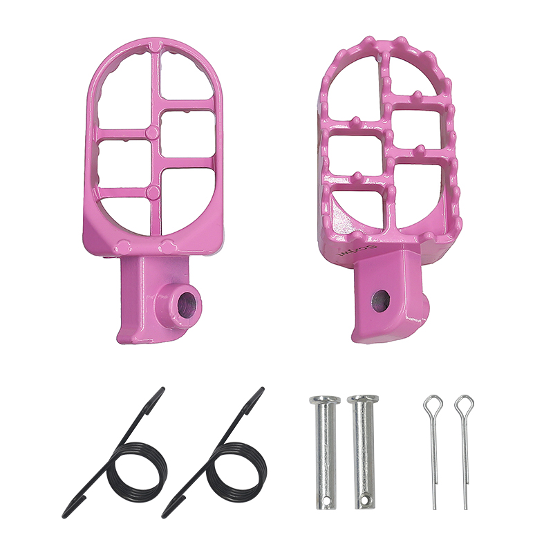 Off road motorcycle accessories suitable for modified aluminum alloy pedals PW50 PW80 TW200 pedals: Pink