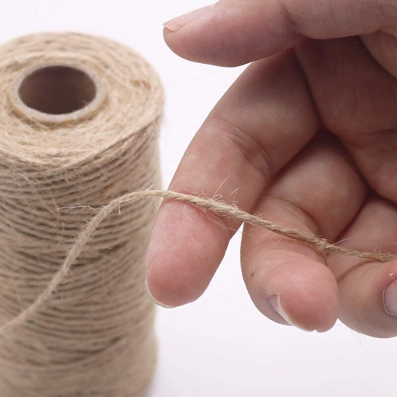 Jute Twine, 2mm Natural Jute String Arts&Crafts Twine for Wrapping, Floristry, Rustic Jars Decoration and Garden