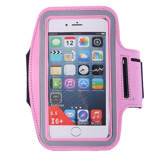Brassard en cours d'exécution équitation bandes de bras cas sac à main Sport support de téléphone portable pochette ceinture couverture pour IPhone 6: Rose