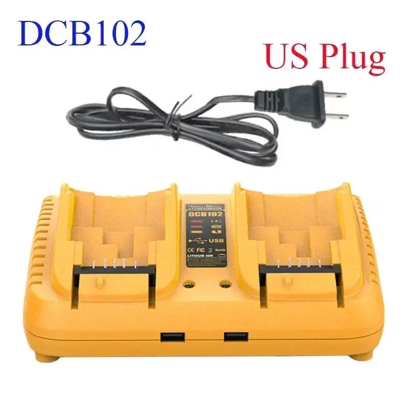 Dcb102 Dubbele Oplader Voor Dewalt 10.8V 12V 14.4V 20V Lithium-Ion Batterij Dcb203 Dcb204 Dcb205 Dcb118 Dcb105 Dcb107 Dcb112 Dcb115: WHITE