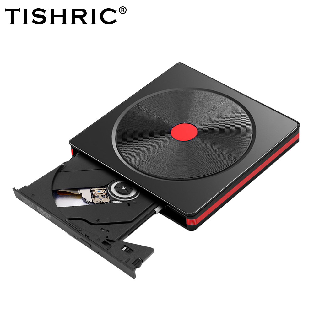 TISRIC Unidade de DVD Óptica Externa Portátil Dispositivo HDD ODD CD DVD Player USB 3.0 Leitor de CD Externo Para Laptop Desktop PC: Default Title