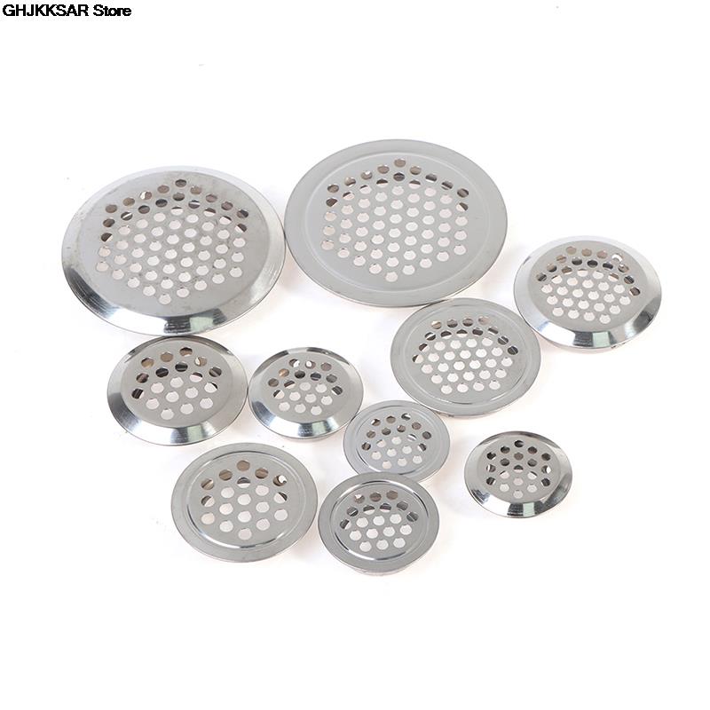 10 stk rundt skab luftkanal udluftning stål jalousi mesh hul prop dekoration dæksel garderobe gitter ventilationssystemer dia .19mm-53mm