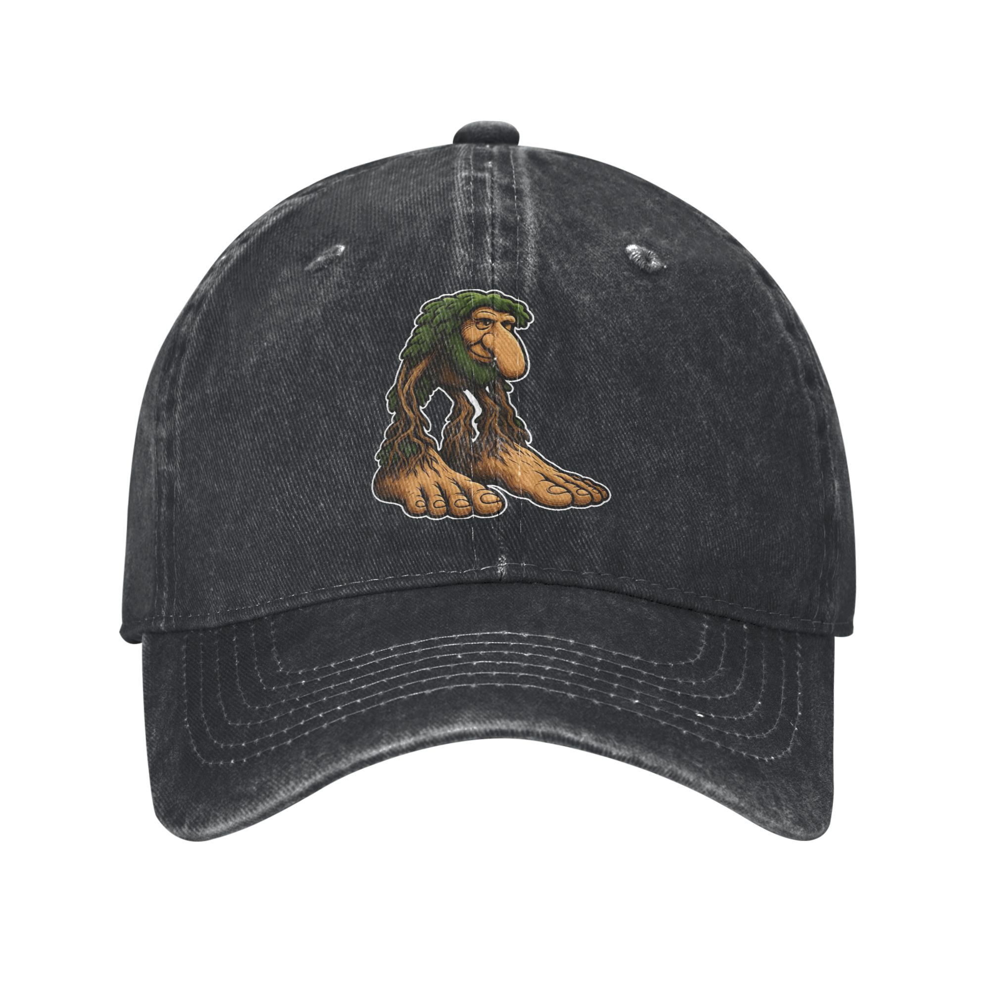 Brr Brr Patapim italien Brainrot Meme hommes femmes casquettes de Baseball en coton en détresse chapeaux casquette entraînements ajustement réglable Snapback chapeau: Black