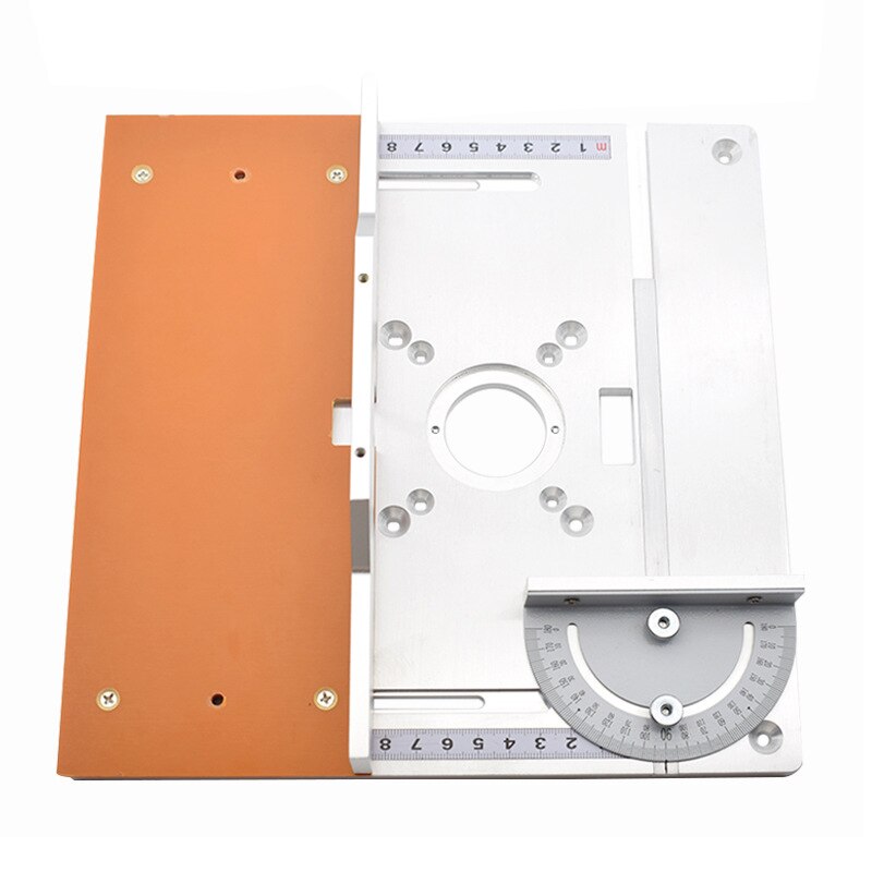 Router Table Aluminium Insert Plate Electric wood milling flip board with Miter Gauge Guide Table Saw Woodworking workbench
