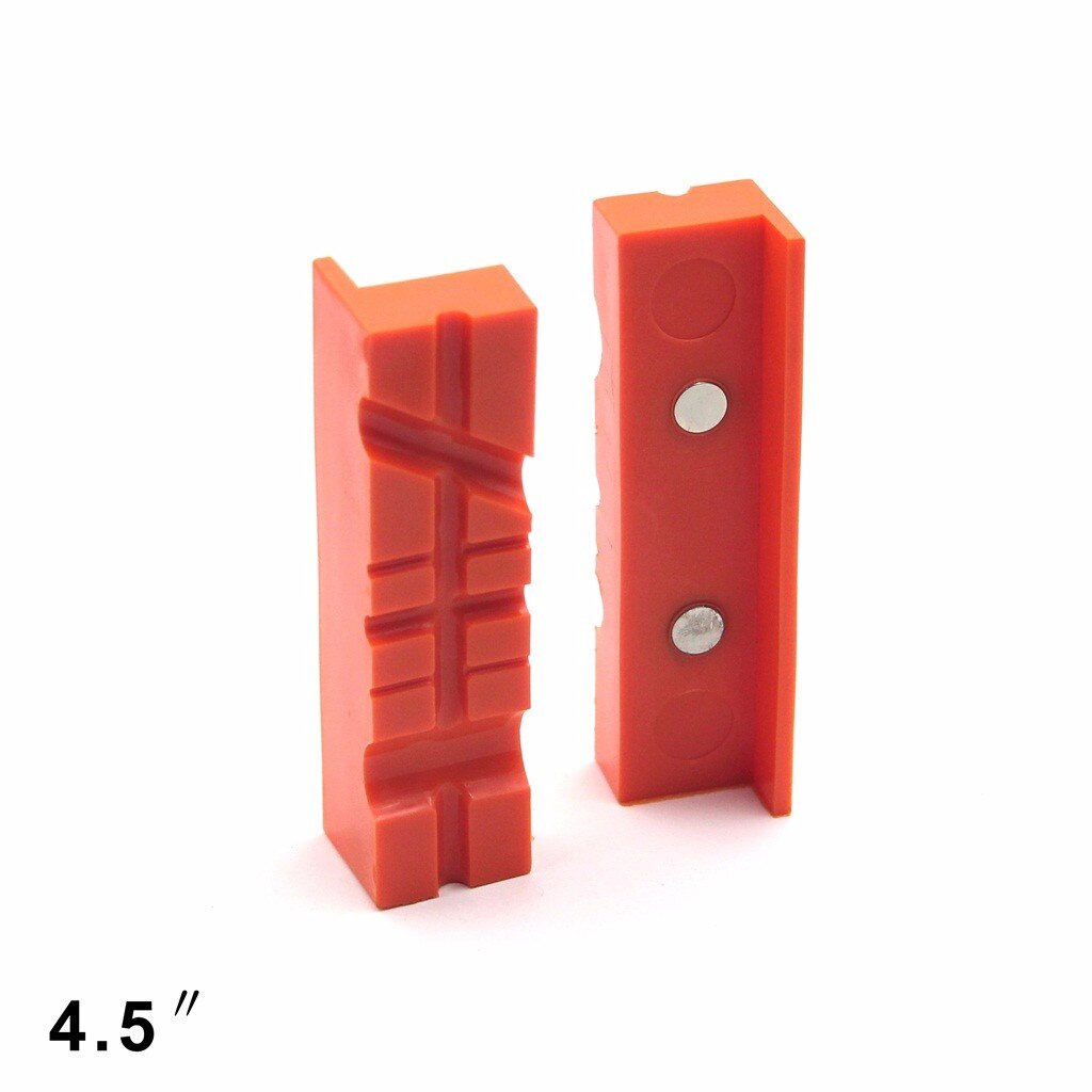 2pcs/set Magnetic Vise Rubber Protector Jaw Soft Jaw Protective Jaws Face Pads V-groove with Horizontal Direction on One Side: Default Title