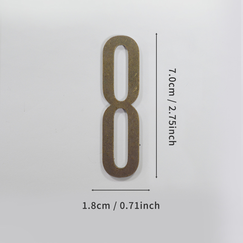 Bronzen deurnummer met magneten 7 cm metalen huisnummer appartement deurnummer voor buiten hotel thuis brievenbuslabel