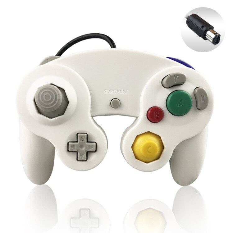 Wired USB/GC Controller For NGC Gamecube For Nintendo Switch Controller Adapter for NGC Gamepad Controle PC GC Handheld Joystick: White