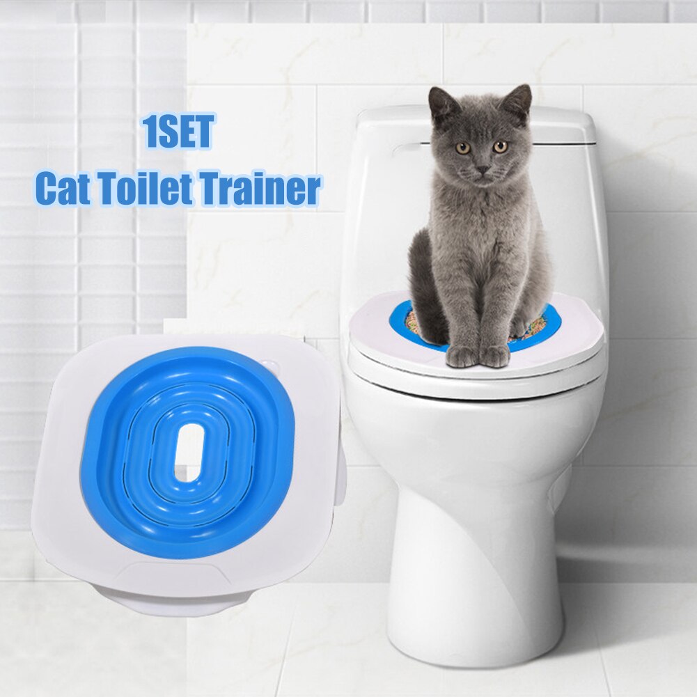 Convenient Clean Lightweight Pet Cat Toilet Training Kit Seat Litter Tray Urinal Plastic Step By Step Kitten Puppy