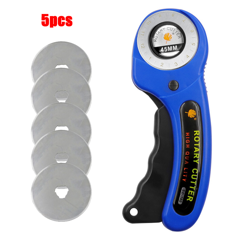 45mm LeatherCraft Rotary Cutter Leather Cutting Tool Fabric Cutter Circular Blade DIY Patchwork Sewing Quilting for leather tool: DEEP BLUE