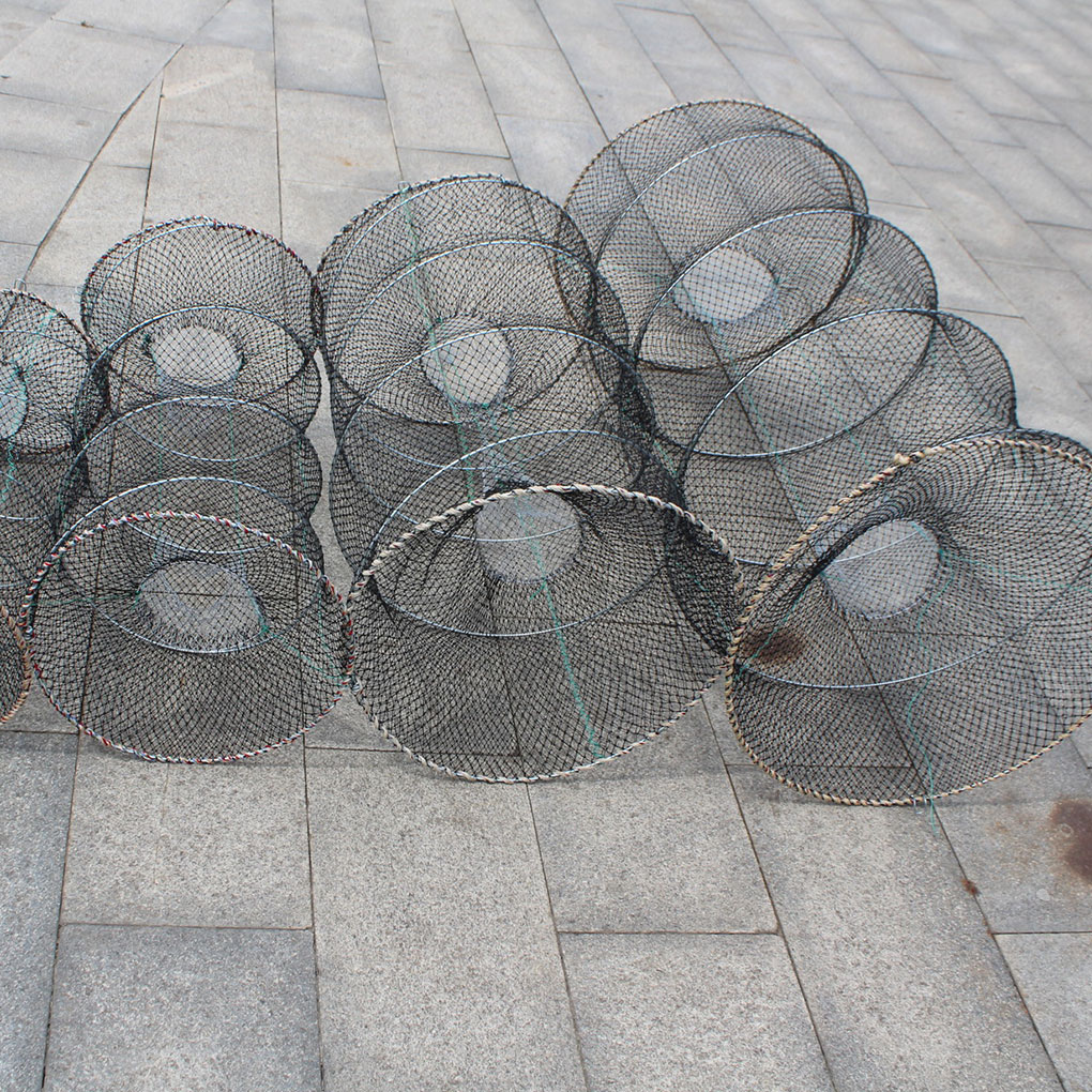 Foldable Mesh Crab Crayfish Lobster Shrimp Prawn Hand Trap Fishing Net Fishing Network Fish Trap Cage