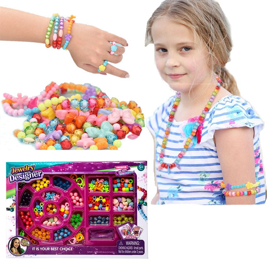 Pop-Arty Kraal Speelgoed Voor Kinderen Meisjes Creatieve Diy Handgemaakte Pop Kralen Speelgoed Ketting Armband Sieraden Set Art Ambachten kids