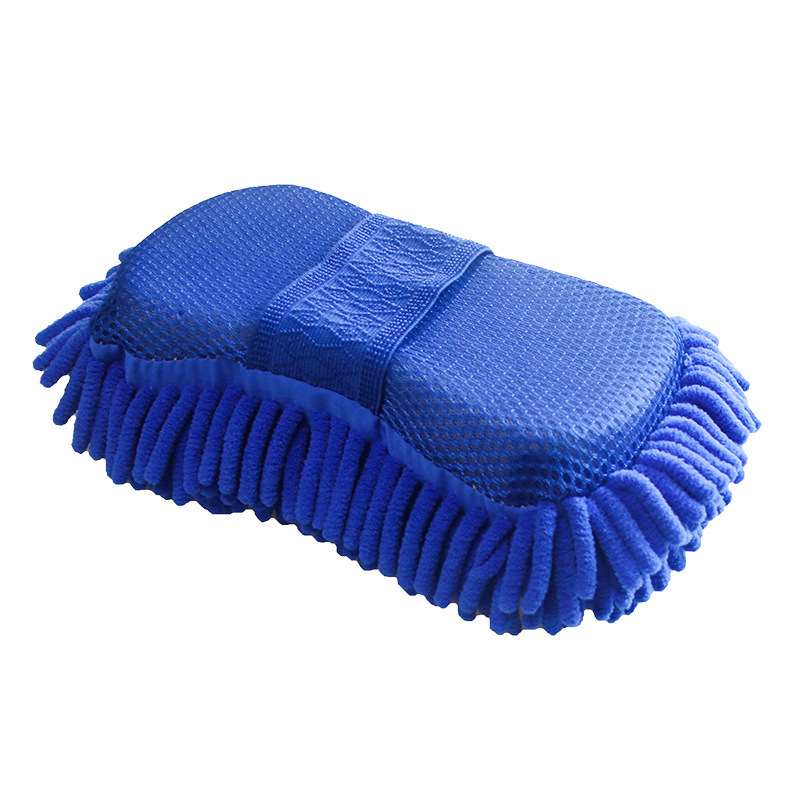 Esponja de microfibra para lavado de coches, limpieza para el cuidado del coche, cepillos para detalles, toalla de lavado, guantes para automóvil, accesorios de estilismo, Gadget: YELLOW