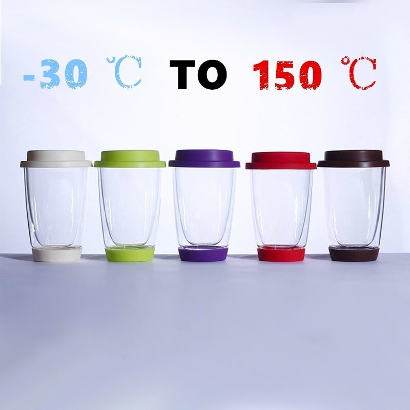 Bodum Tea Coffee Double Wall Cafetiere Replacement Glass Glazing Travel Mugs Bilayer Anti Scald Portable Teacup Thermos 350ML