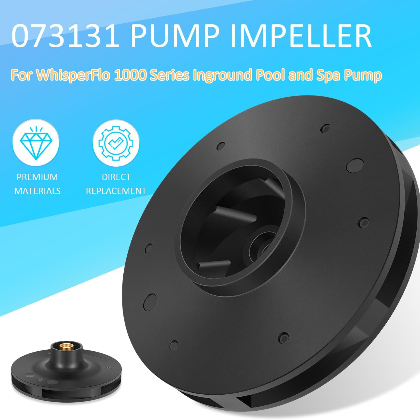 073131 Laufradersatz für WhisperFlo 1000-Serie Inground-Pool- und Spa-Pumpe, für 3 PS Whisperflo- und Intelliflo-Pumpen