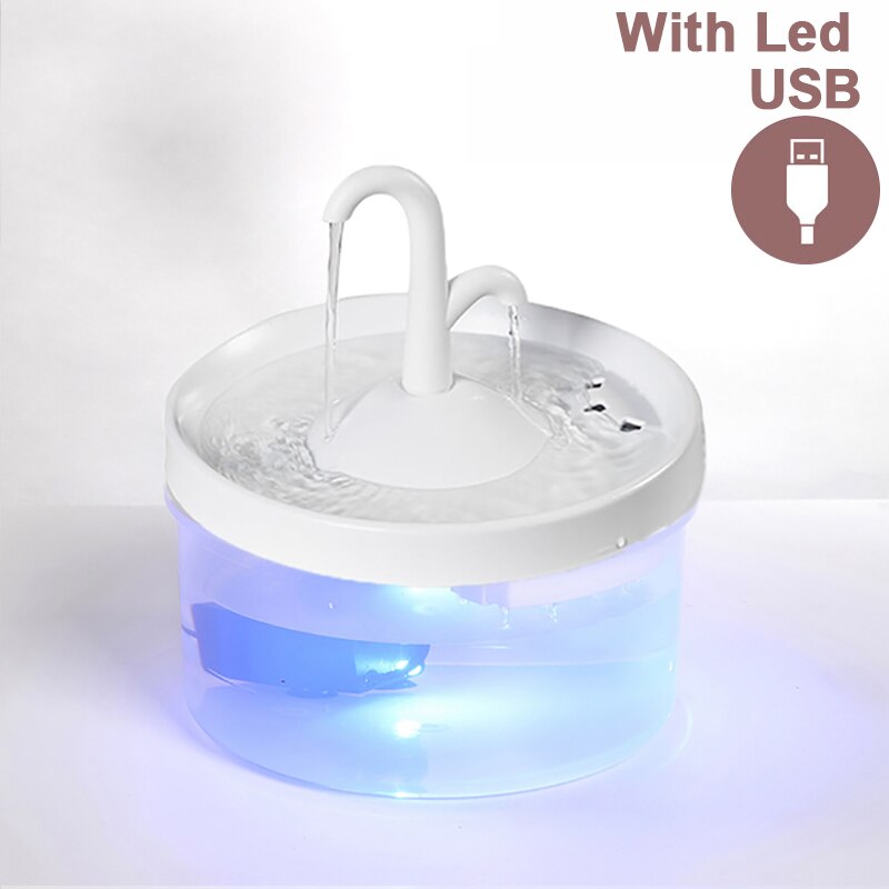 Intelligent Cat Drinking Water Fountain USB Automatic Circulating Water Dispenser Drinking Fountain With Sensor Indoor Fountains: D-with led