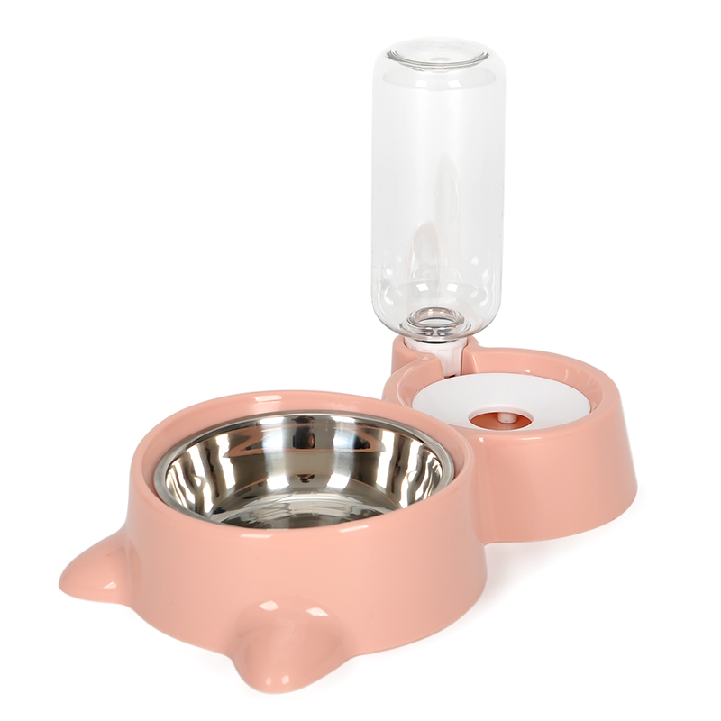 Hoopet Kat Kom Hond Water Feeder Kom Kat Kitten Drinkwaterfontein Eten Dish Voerbak Goederen: FoodxWater Pink1