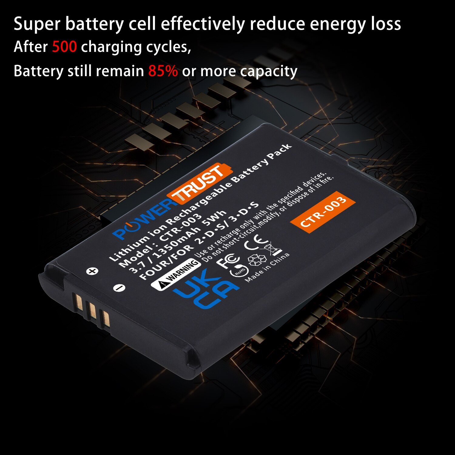 4-Pack CTR003 CTR-003 batteria per Nintendo 3DS, 2DS, 2DS XL Console CTR-001, CTR 003, JAN-001, MIN-CTR-001 con gli strumenti