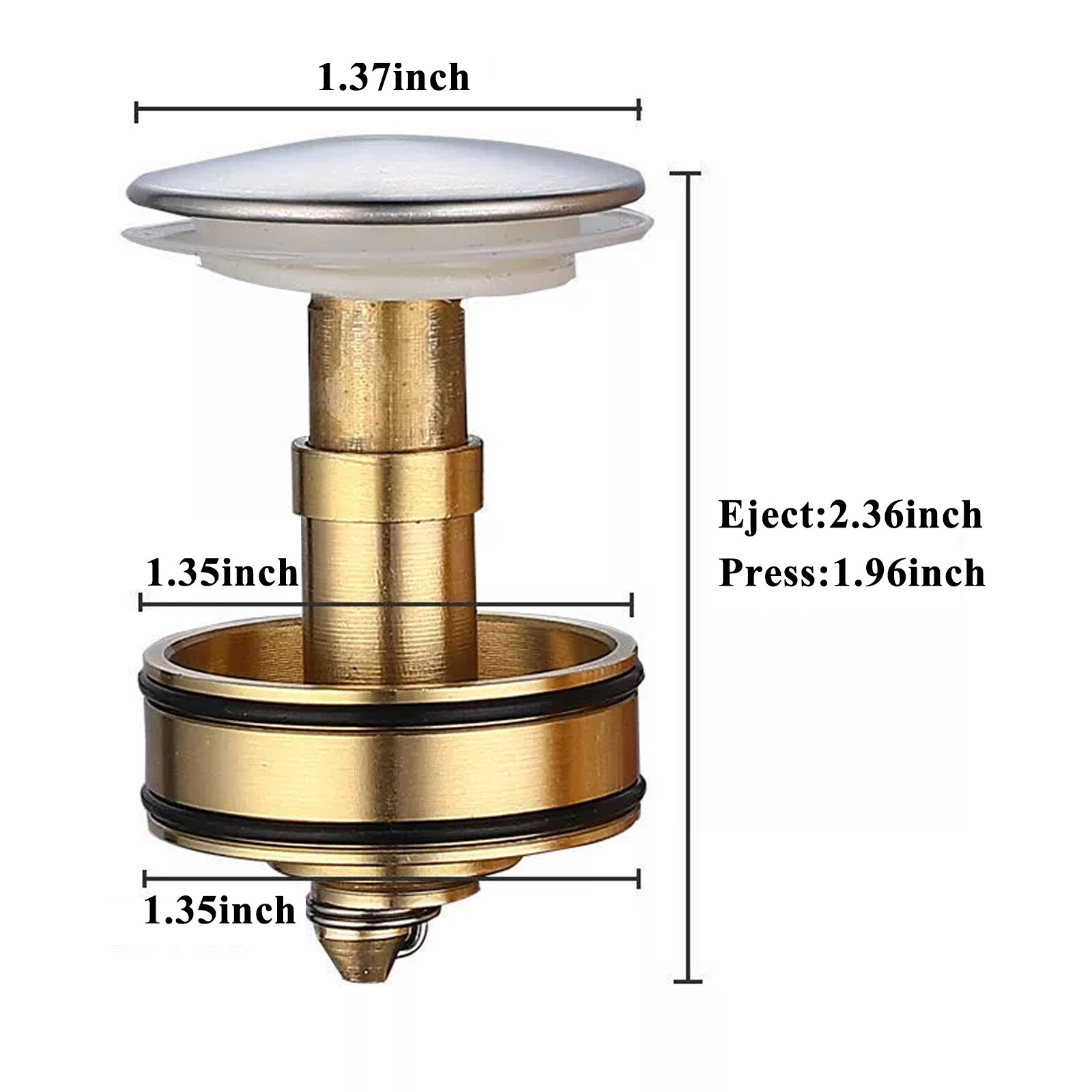 35mm Solid Brass Sink Overflow Cap Round Hole Cover For Bathroom Sink Up Drain Stopper Copper Bouncing Core Filter Cover
