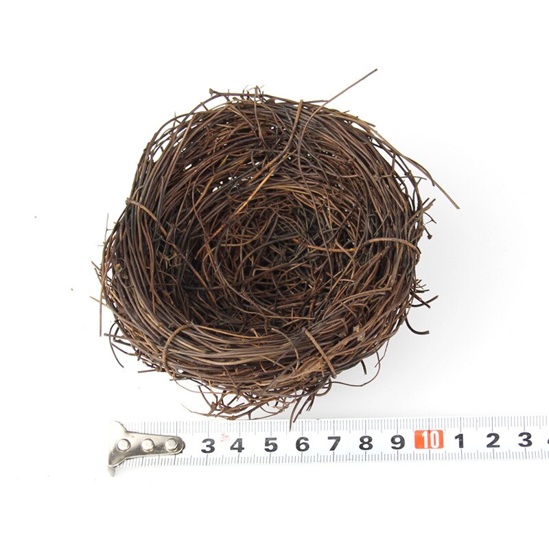 Round Rattan Bird Nest Easter Handmade DIY Craft Vine Simulation Bird Nest Egg Decor Props Home Garden Window Display: 1pcs-10cm
