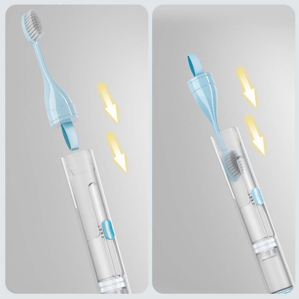 Juego de cepillos de dientes de plástico para viaje, herramientas de Limpieza de dientes plegables, Kit de almacenamiento de pasta de dientes, senderismo, portátil