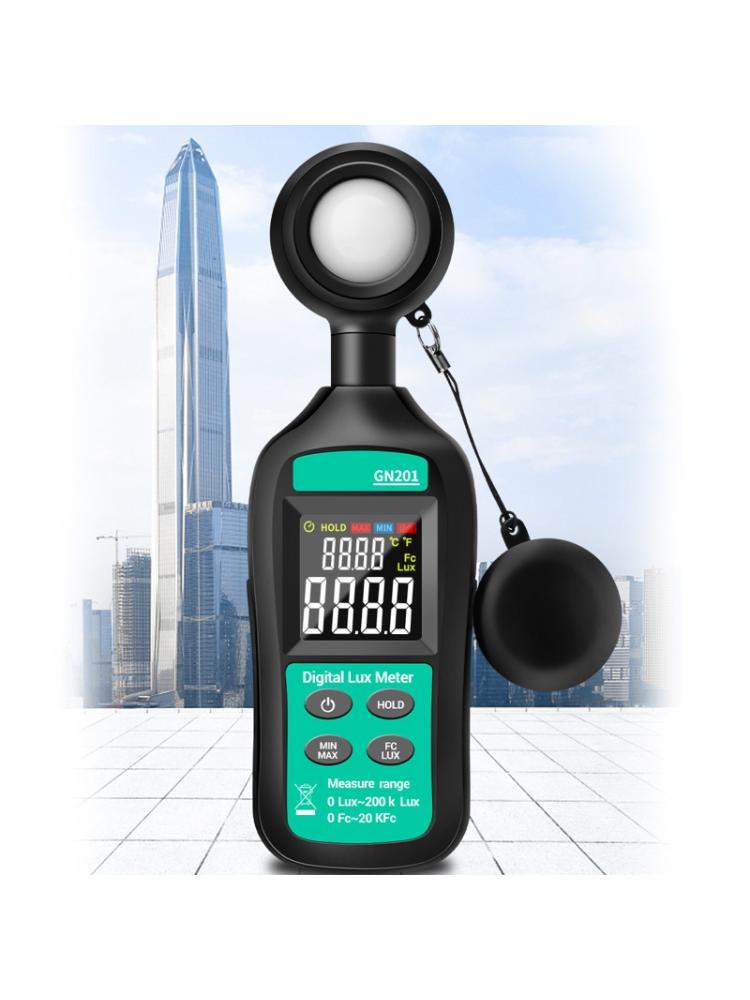 Gn201 luxmeter digital lysmåler 200k lux meter fotometer portbale håndholdt illuminometer fotometer