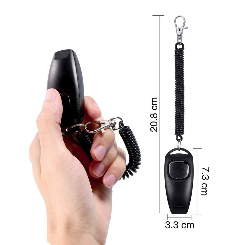 2 paquetes de silbato para perros con clicker para dejar de ladrar, clicker de entrenamiento para perros, silbato 2 en 1, equipo de entrenamiento mejorado con muñeca