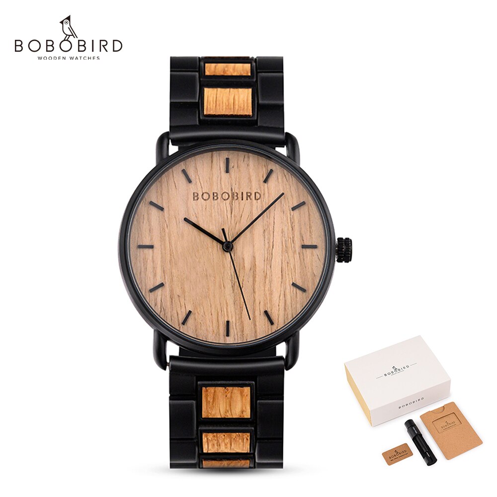 Bobo Vogel Mode Toevallige Horloge Heren Horloges Heren Houten Quartz Horloge Lichtgewicht Mannelijke Horloge Voor Man Top