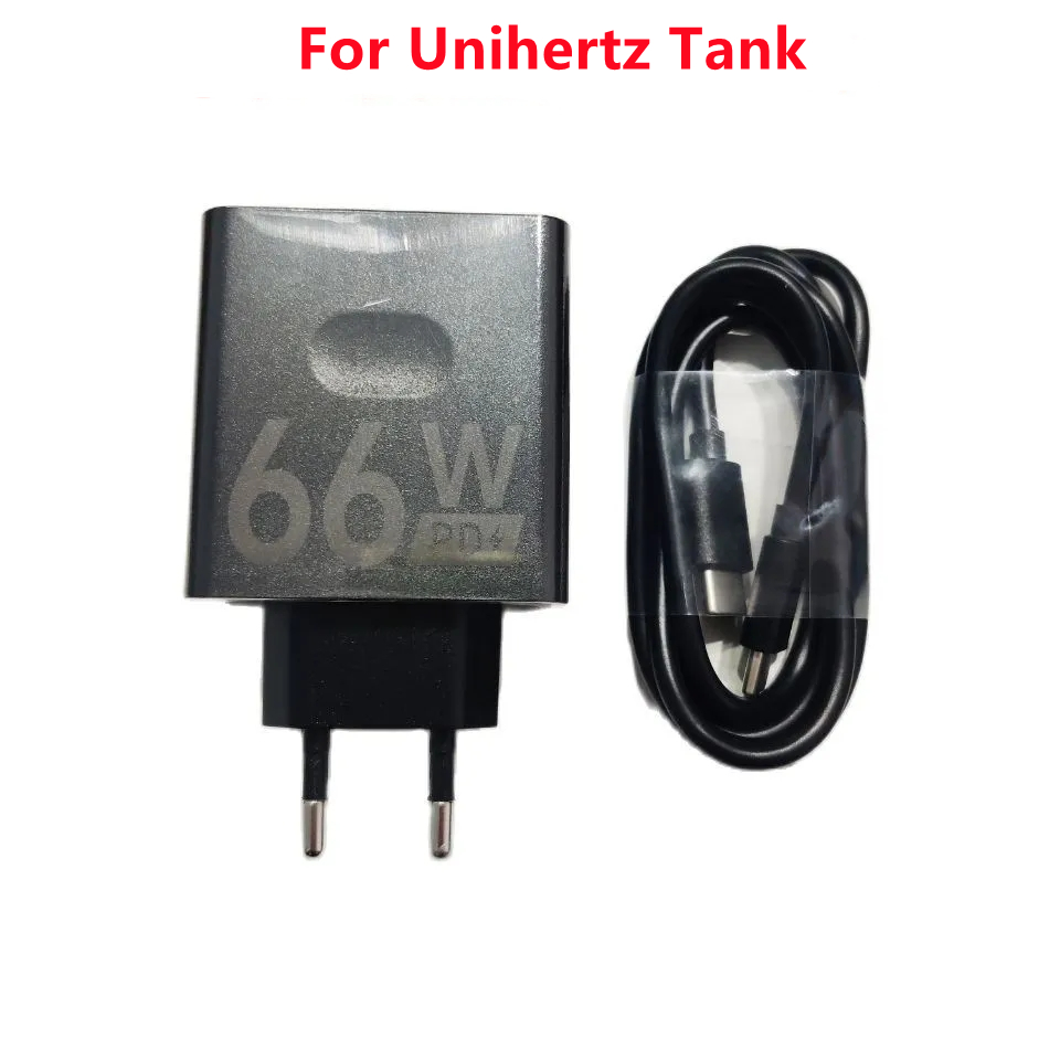 100% Oplader Officiële Snellaadadapter 66W + Usb-Kabel Datalijn Voor Unihertz Tank Telefoon: green