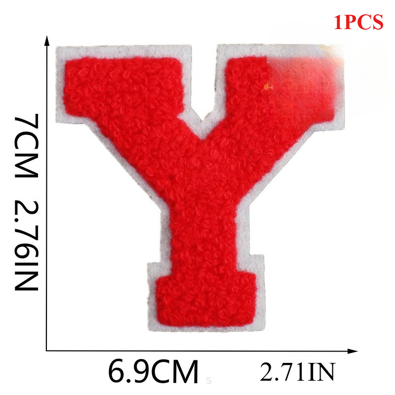 7Cm White Background Red Character Embroidery Cloth Sticker English Letters Towel Embroidery Patch Sticker Computer Embroidery: Coffee