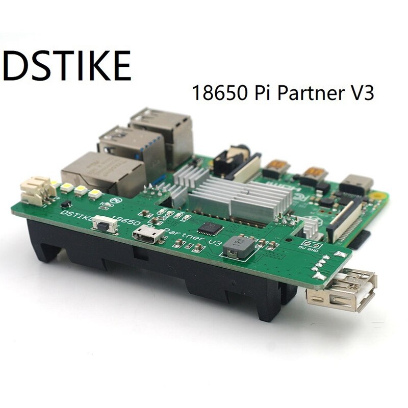 DSTIKE Pi Power Bank - 5V 3A Output - Single 18650 Battery - for Raspberry Pi