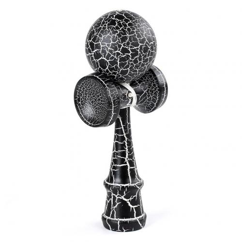 Wooden Crack Paint Kendama Juggling Ball Japanese Traditional Fidget Sports Toy: Black White
