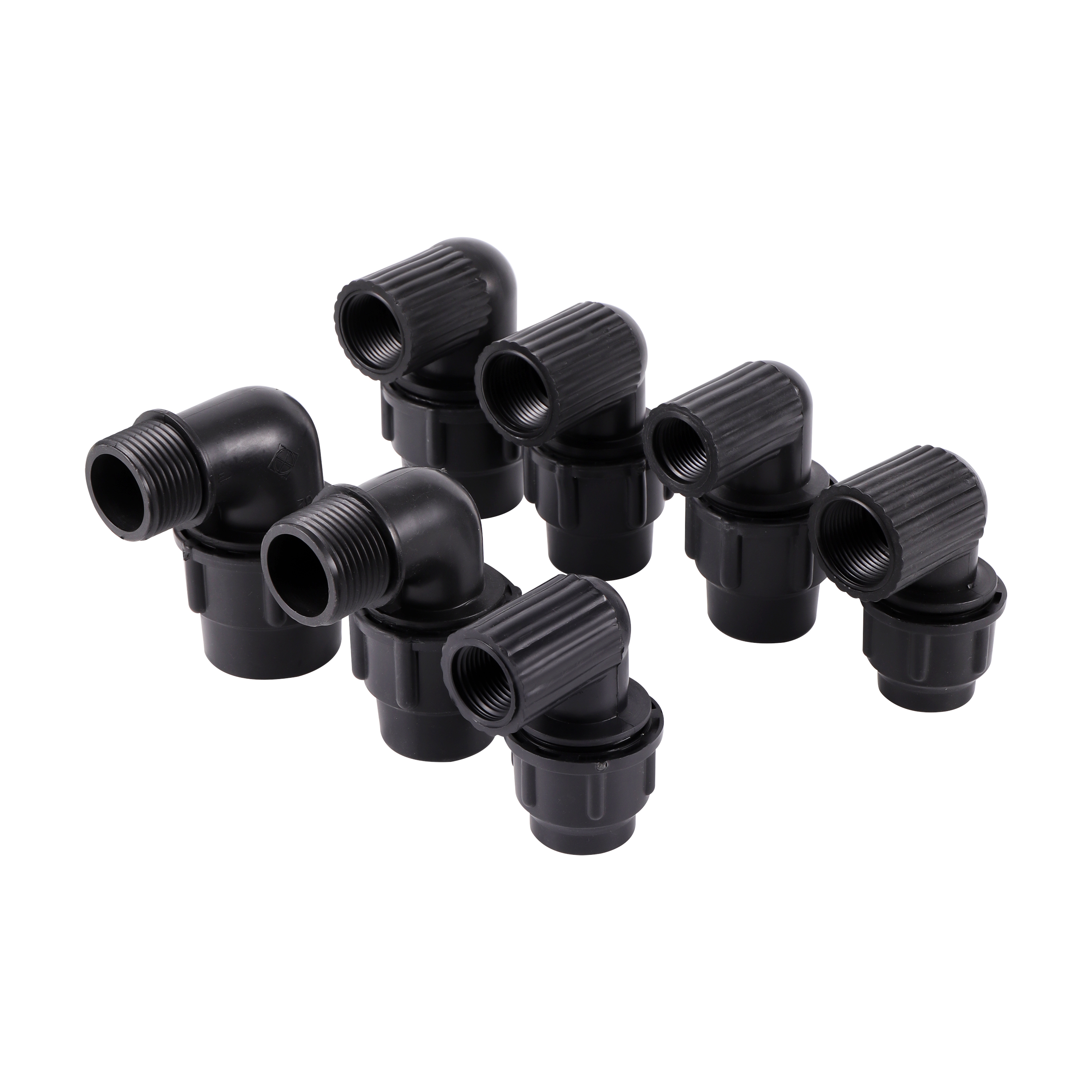 1/2" 3/4" 1" Female Male Thread to 20/25/32mm 90 Degree Reducing Elbow Water Connector Black PE Pipe PVC Tube Connection Joint